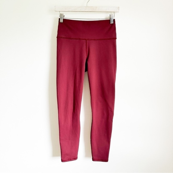 Fabletics Burgundy Wine Define PowerHold High-Waisted 7/8 Legging Sz Small - Picture 5 of 10